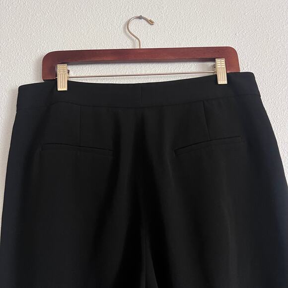MM.LaFleur Black Wide Leg Cropped Culotte Pants Size 12 High Rise Career - Picture 10 of 10
